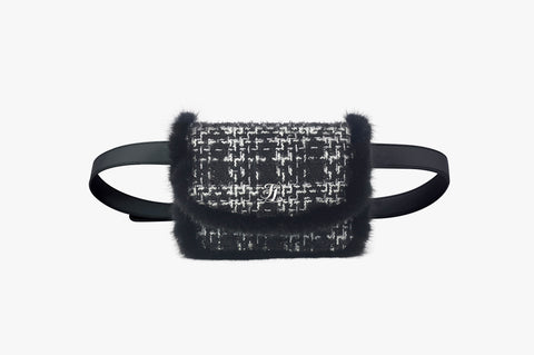 Tweed Mink Belt Bag (Black)