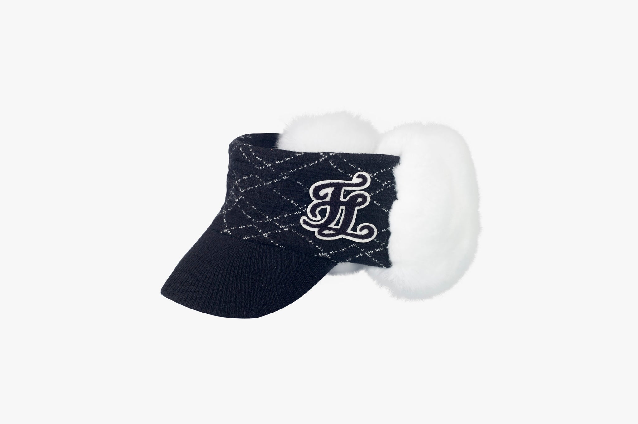 Knit Fur Visor (Black)