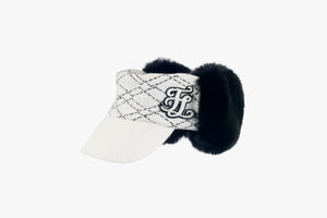 Knit Fur Visor (White)