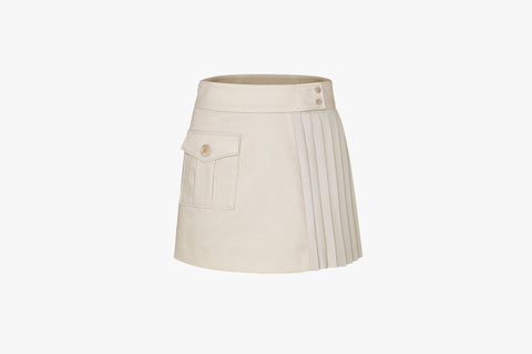 Half Pleats Skirt (Beige)