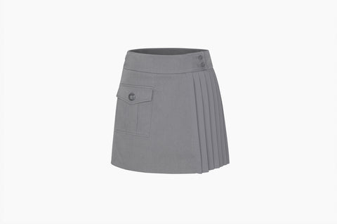 Half Pleats Skirt (Grey)