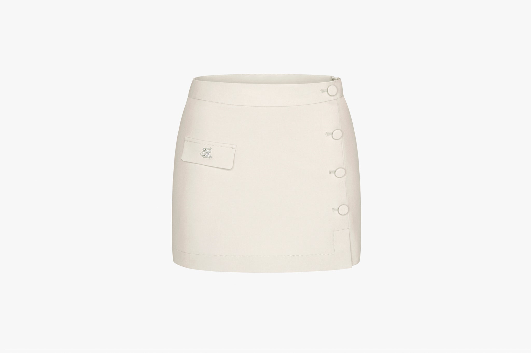 Button H Skirt (Beige)