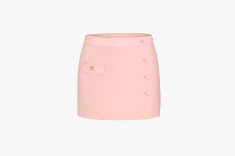 Button H Skirt (Pink Coral)
