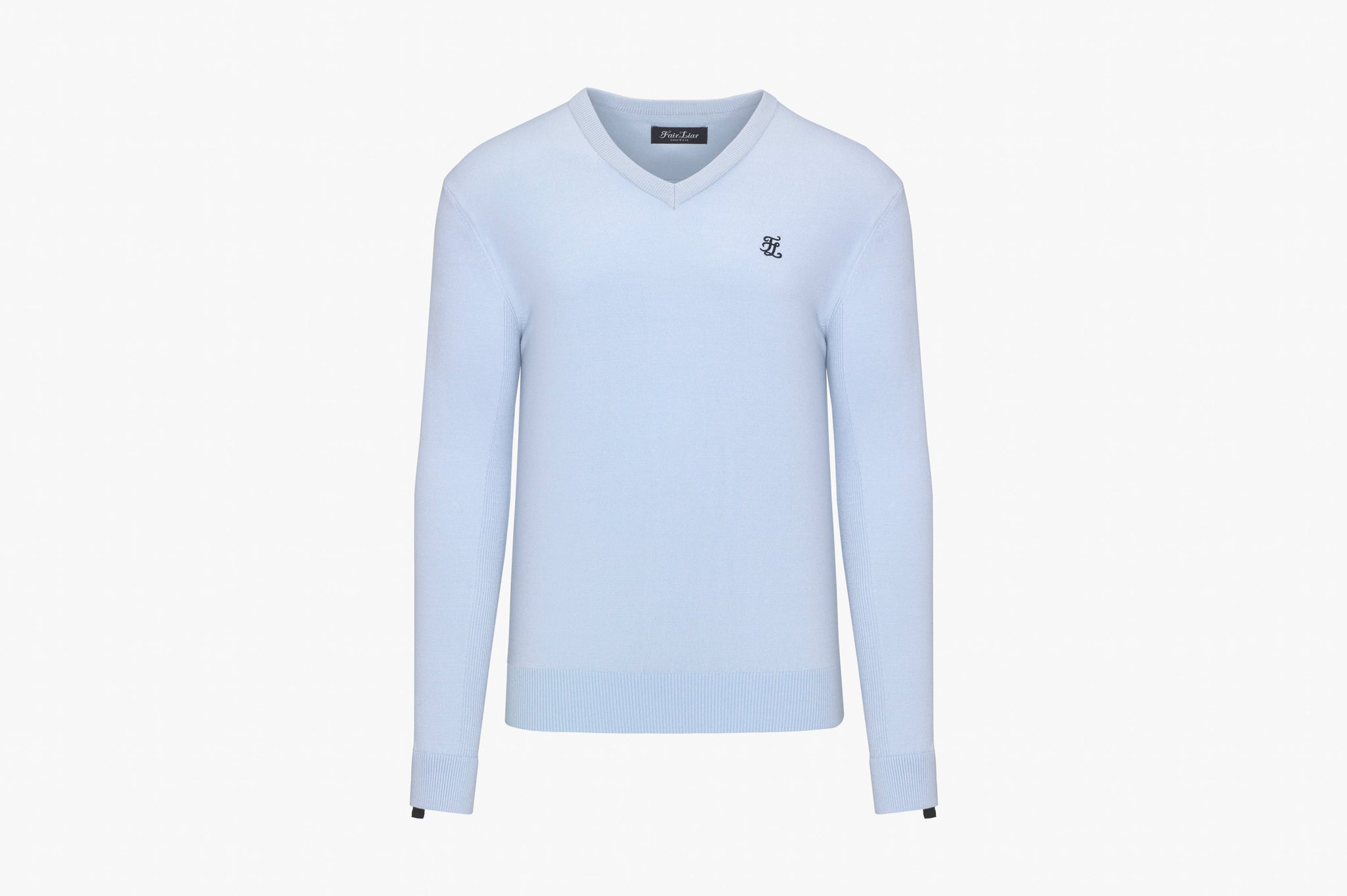 MEN'S V Neck Double Sleeve Knit (Ceramic Biue)