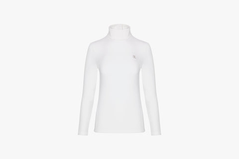 Fleece Turtleneck T Shirt (White)