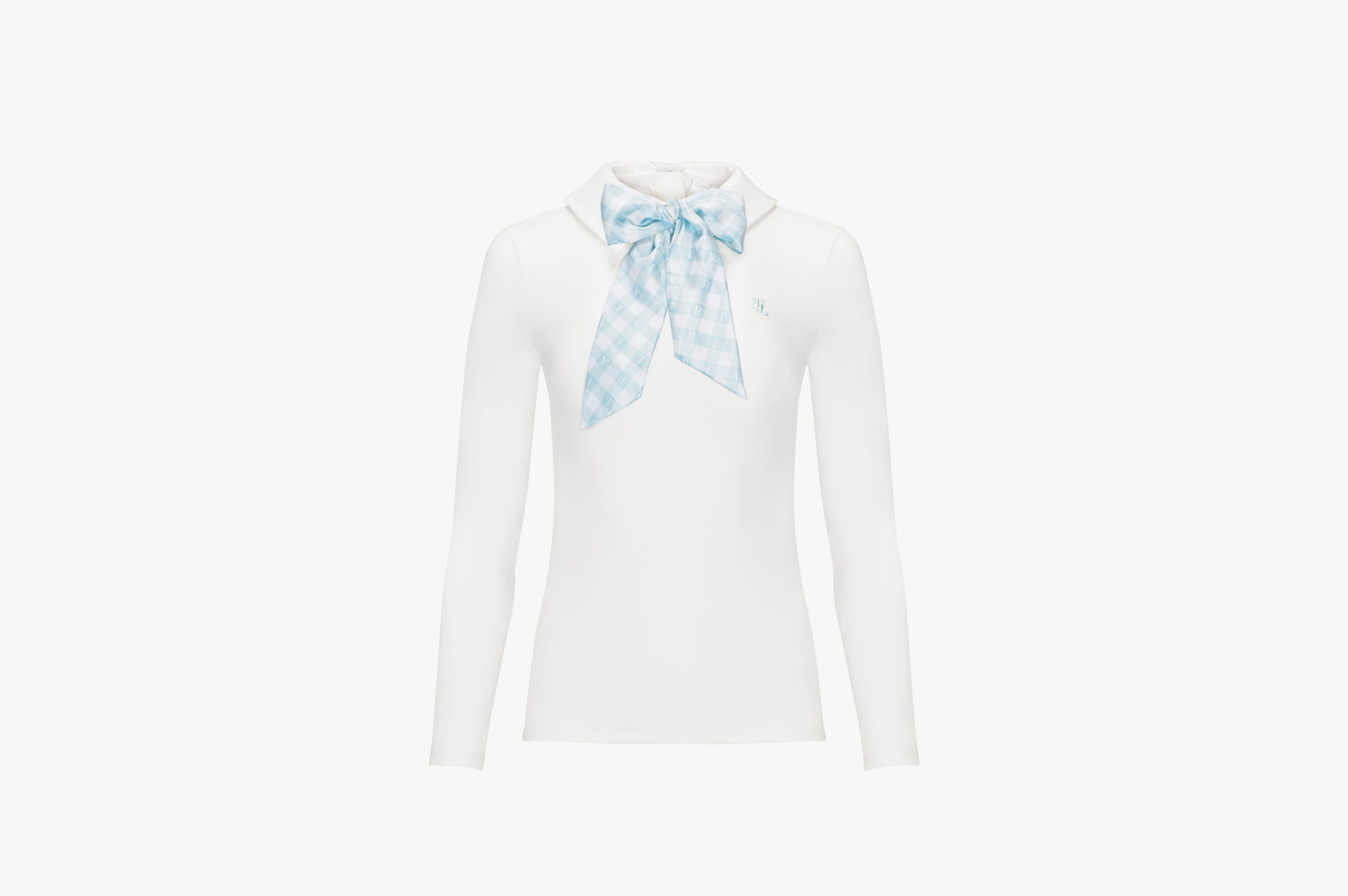 Gingham Scarf T Shirt (Ivory)