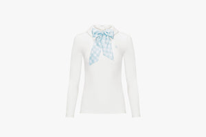 Gingham Scarf T Shirt (Ivory)