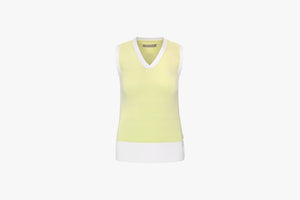 V Neck Knit Vest Lime