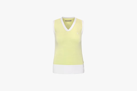 V Neck Knit Vest Lime