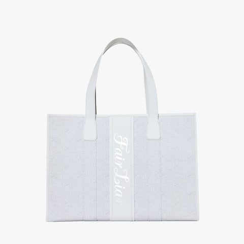 LOGO PATTERN BOSTON BAG(WHITE)