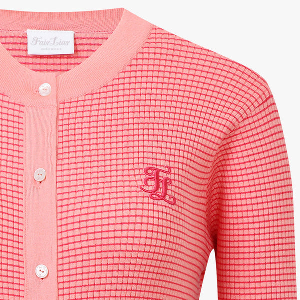 MINI WAFFLE CARDIGAN(PINK CHORAL)