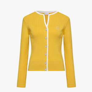 OPEN COLLAR CARDIGAN(YELLOW)