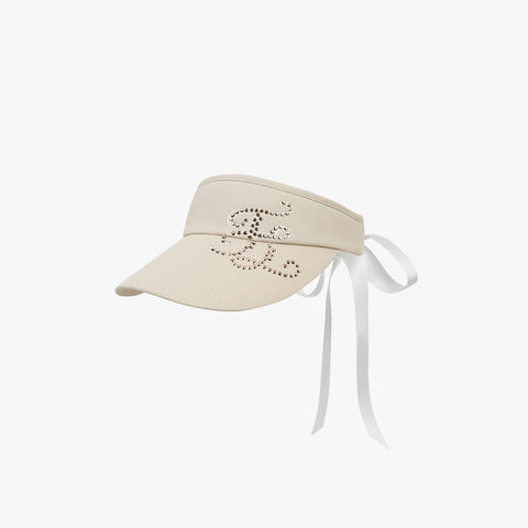 BIG LOGO CRYSTAL VISOR(BEIGE)