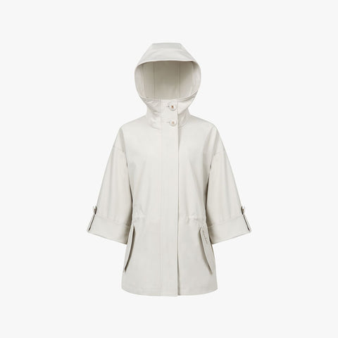 RAIN OURTER WITH A HOOD(BEIGE)