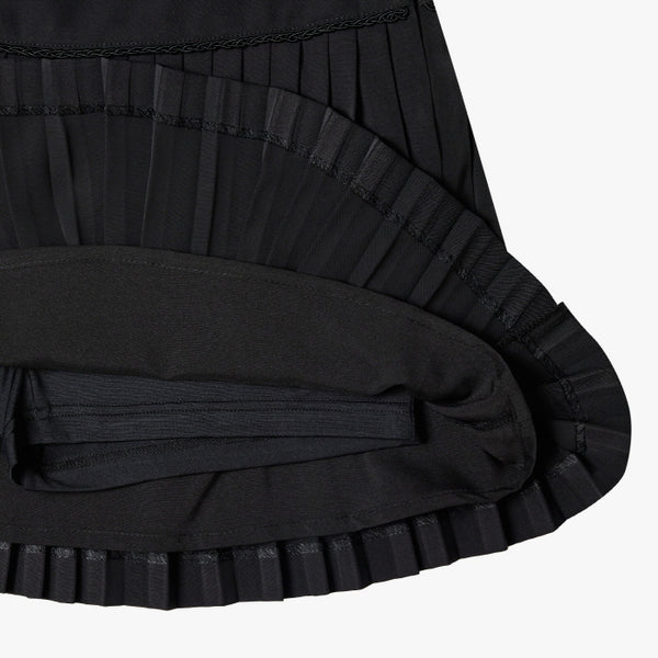 CHAIN FLARE PLEATES SKIRT(BLACK)
