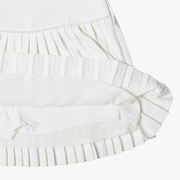 CHAIN FLARE PLEATES SKIRT(WHITE)