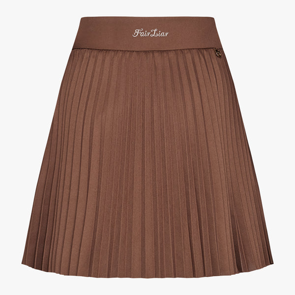 ACCORDION PLEATED SKIRT(BROWN)