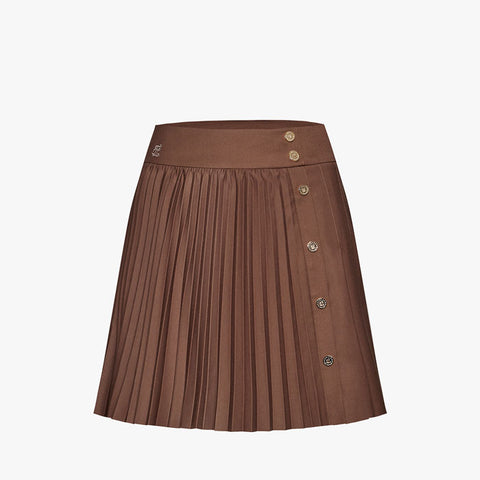 ACCORDION PLEATED SKIRT(BROWN)