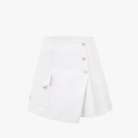 MIXED PLEATS SKIRT(WHITE)