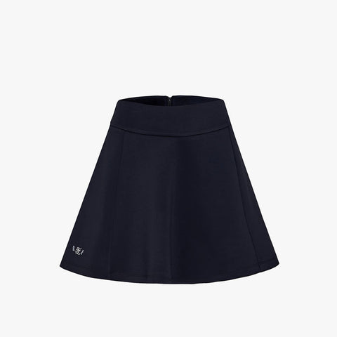 NEOPRENE FLARE SKIRT(BLACK)