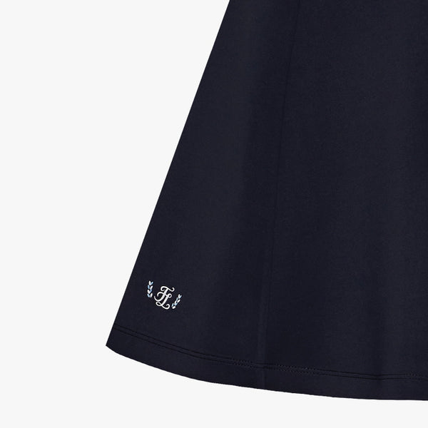 NEOPRENE FLARE SKIRT(BLACK)