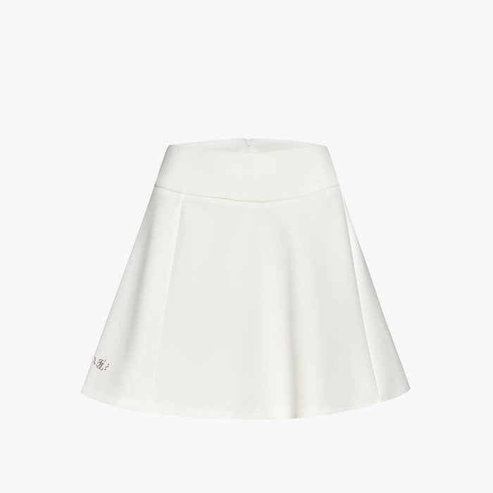 NEOPRENE FLARE SKIRT(IVORY)