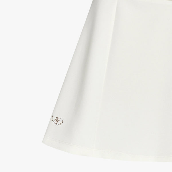 NEOPRENE FLARE SKIRT(IVORY)