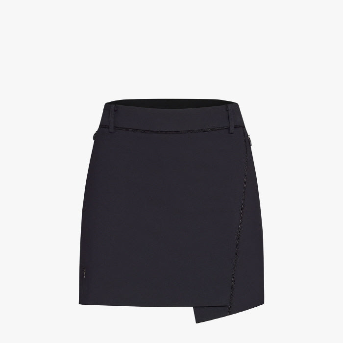 STRETCH WRAP SKIRT(BLACK)