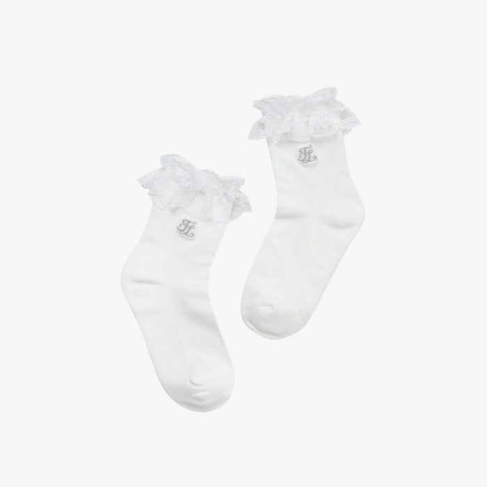 LACE ANKLE SOCKS(WHITE)