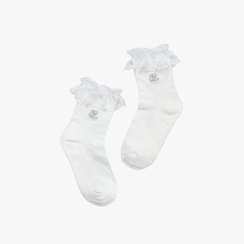 LACE ANKLE SOCKS(WHITE)