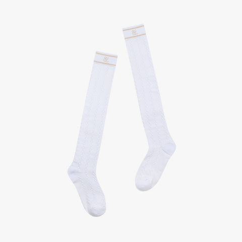 DOUBLE LINE KNEE SOCKS(BEIGE)