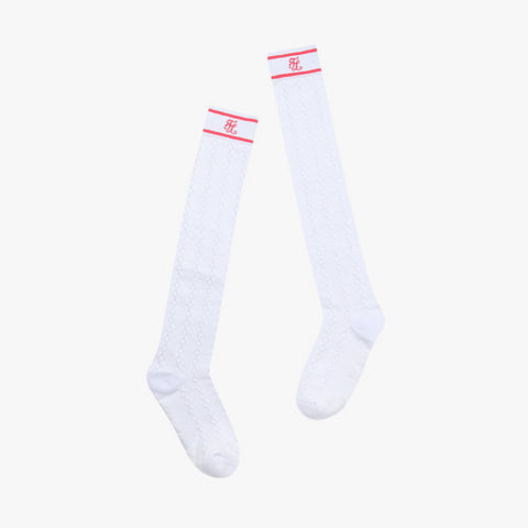 DOUBLE LINE KNEE SOCKS(PINK CHORAL)