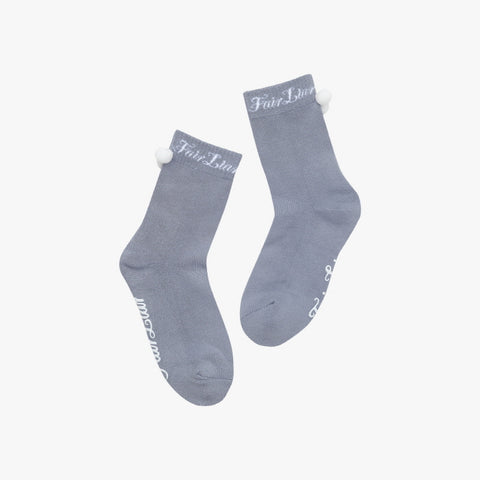 POM-POM ANKLE SOCKS(CERAMICS BLUE)