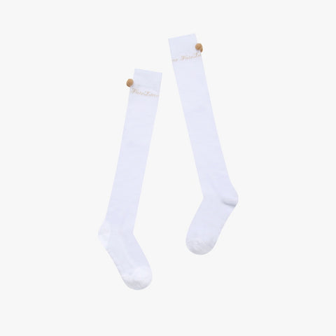 POM-POM OVER-KNEE SOCKS(BEIGE)