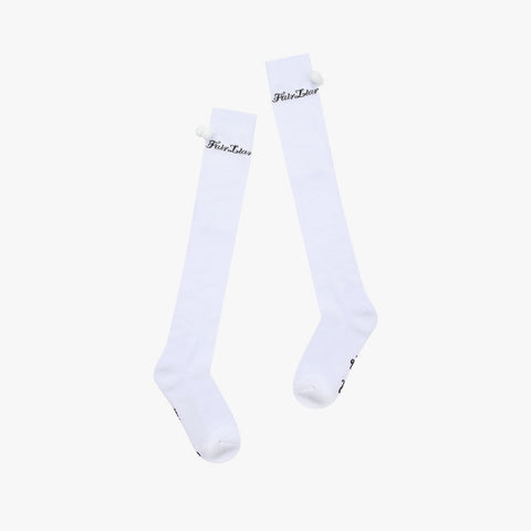 POM-POM OVER-KNEE SOCKS(WHITE)