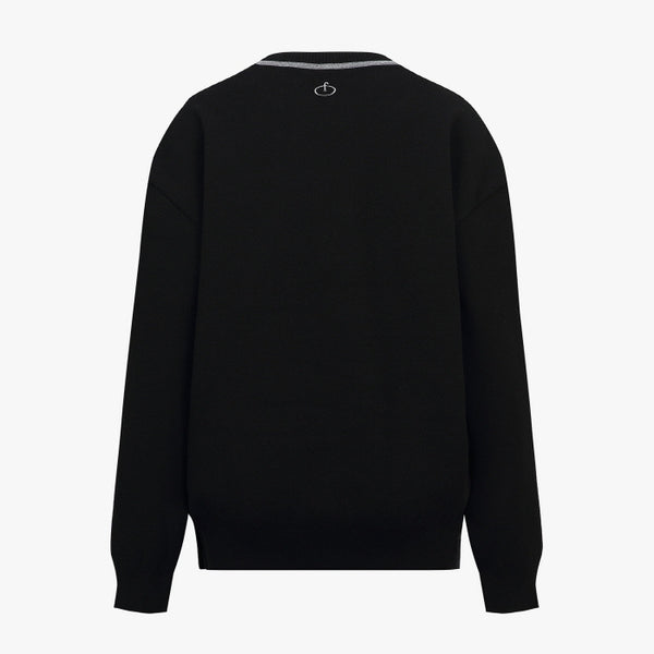 MEN'S ROUND NECK KNIT(BLACK)