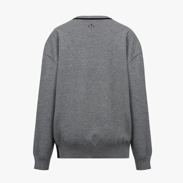 MEN'S ROUND NECK KNIT(GRAY)