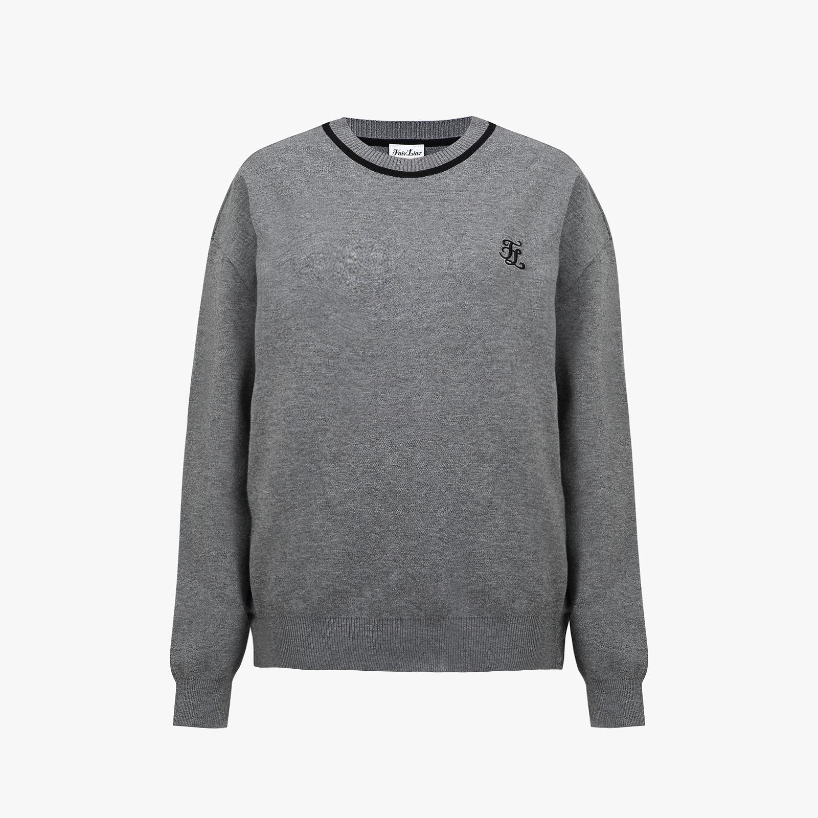 MEN'S ROUND NECK KNIT(GRAY)