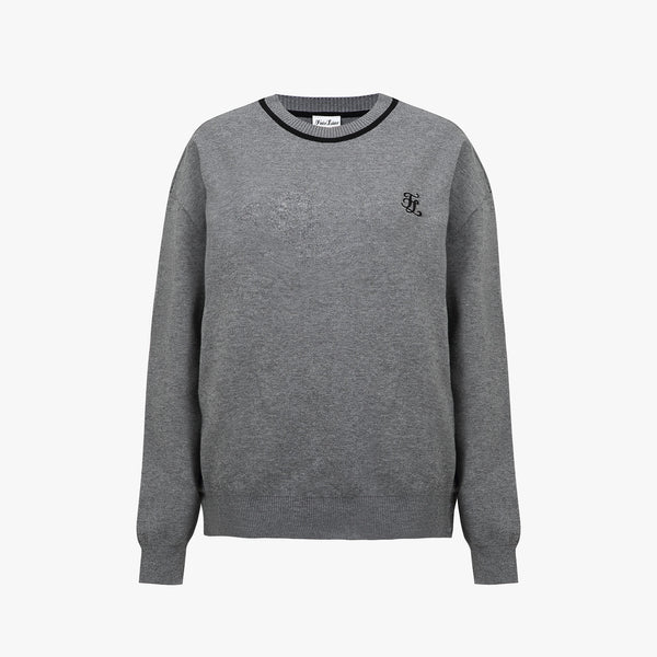 MEN'S ROUND NECK KNIT(GRAY)