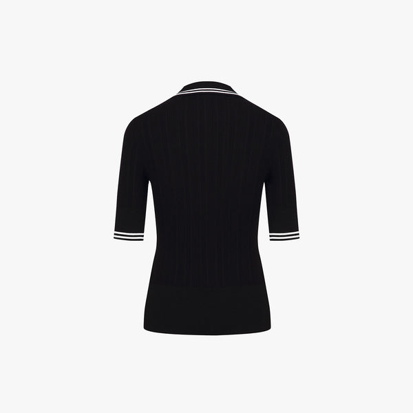 FRONT RIBBON KNIT(BLACK)