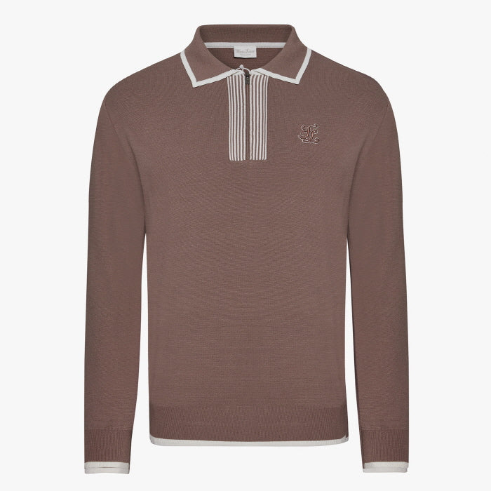 MEN'S ZIP-UP KNIT(BROWN)