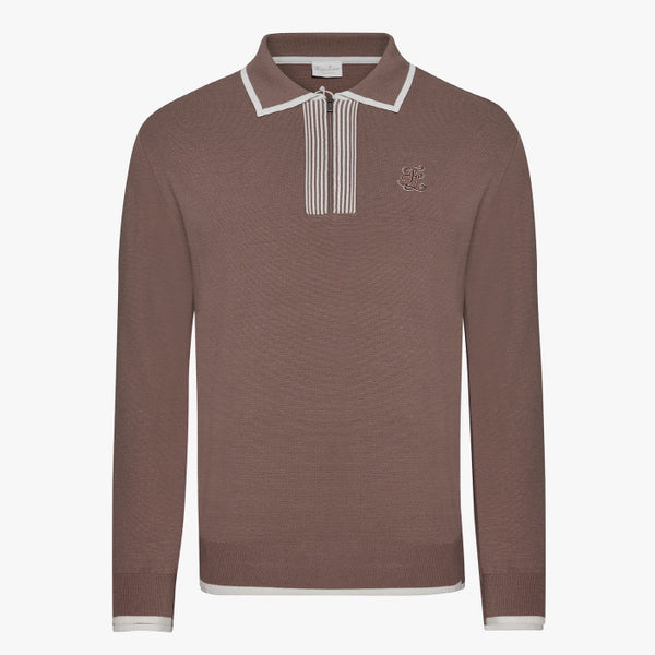 MEN'S ZIP-UP KNIT(BROWN)