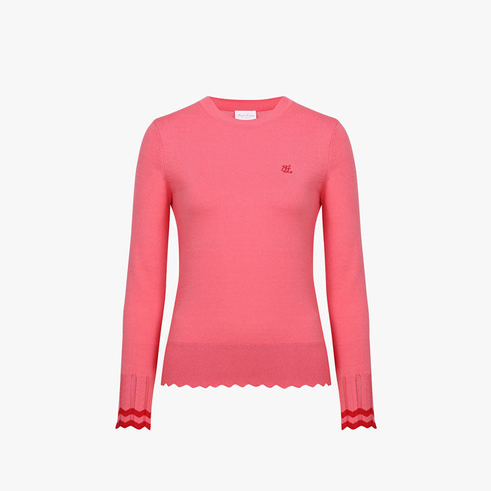 ROUND WAVE KNIT(PINK CHORAL)
