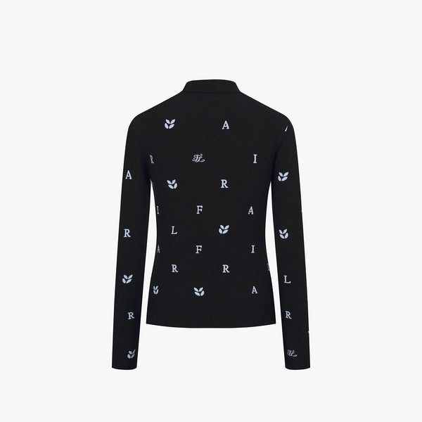 MOCKNECK JAQUARED KNIT(BLACK)