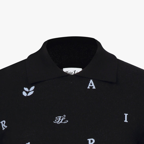 MOCKNECK JAQUARED KNIT(BLACK)