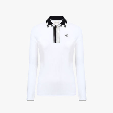 HALF ZIP-UP T-SHIRT(WHITE)