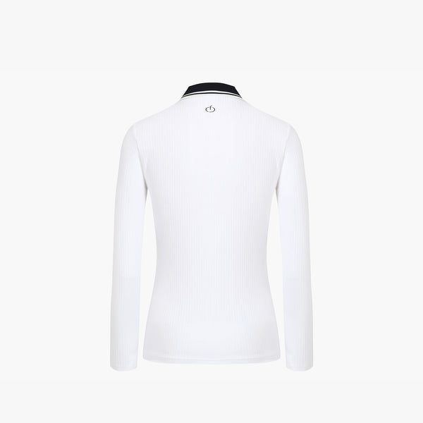 HALF ZIP-UP T-SHIRT(WHITE)