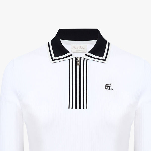 HALF ZIP-UP T-SHIRT(WHITE)
