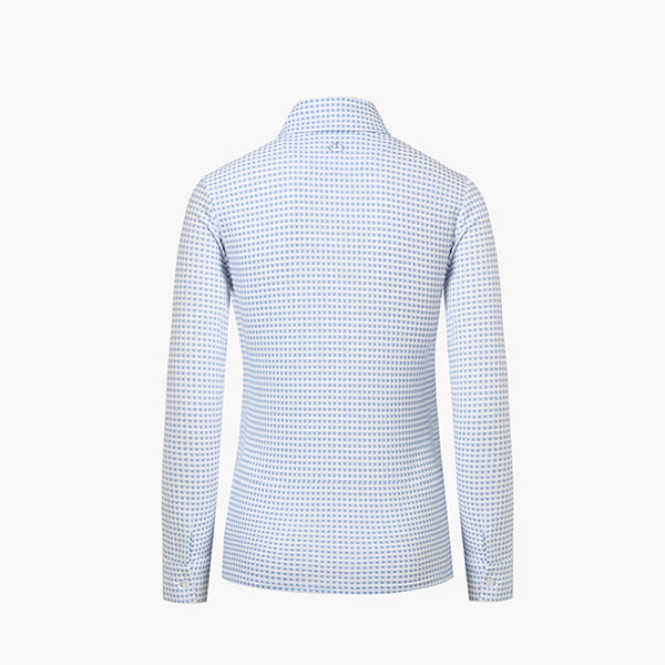 WAFFLE BUTTON T-SHIRT(CERAMICS BLUE)