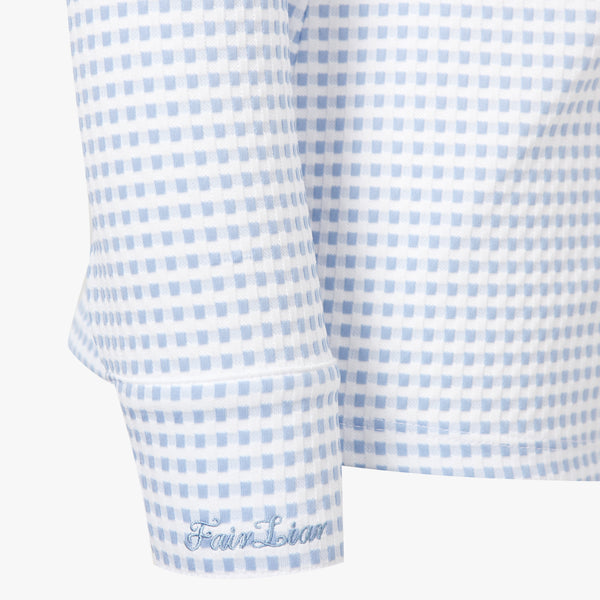 WAFFLE BUTTON T-SHIRT(CERAMICS BLUE)